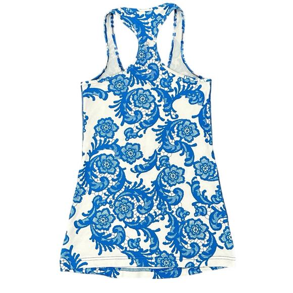 Lululemon Cool Racerback Tank Top: Laceoflage Polar Cream Beaming Blue Size 4 - Picture 3 of 5
